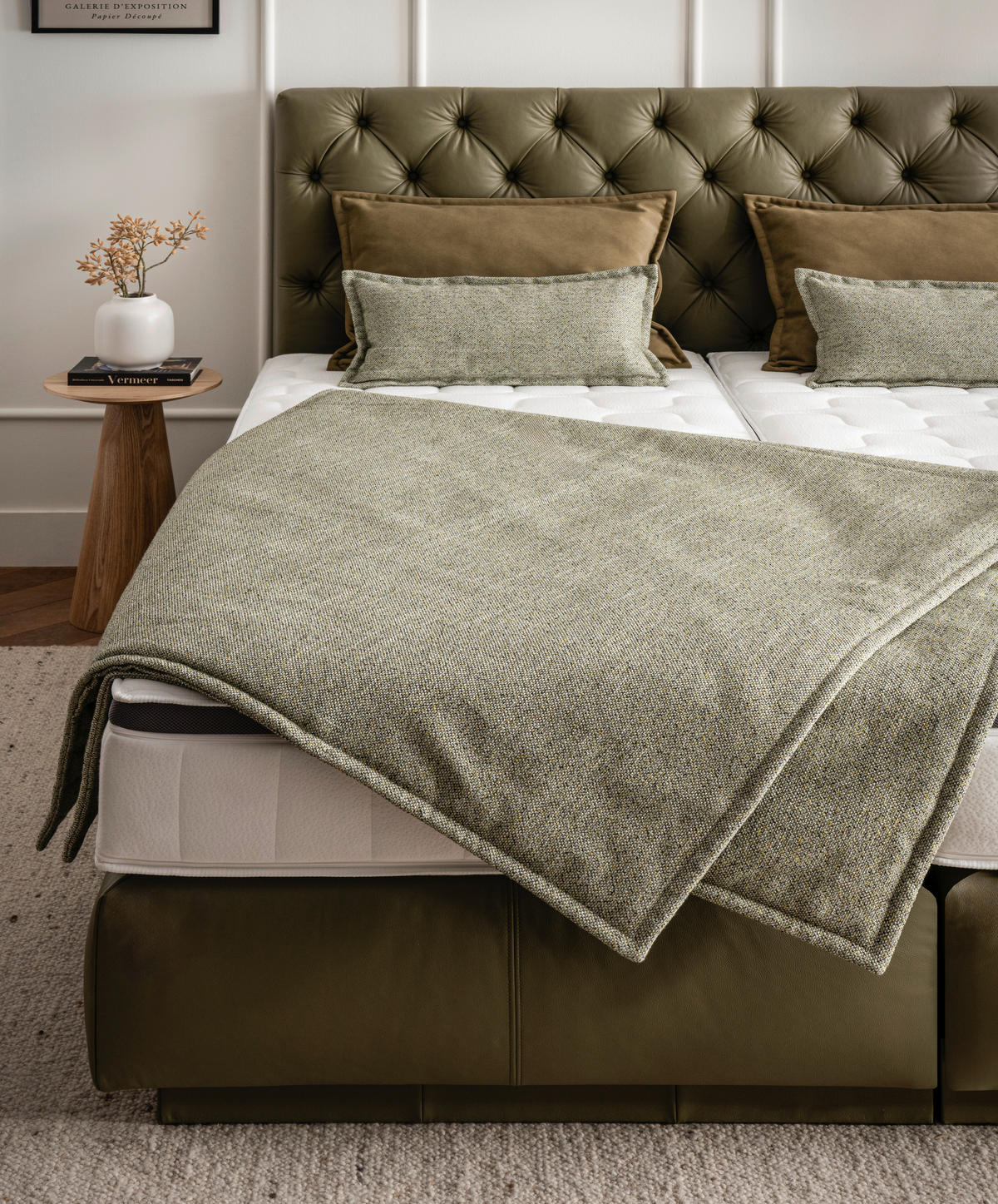 BOXSPRINGOVÁ POSTEĽ, 180/200 cm, zelená - zelená, Design, koža/textil (180/200cm) - Novel