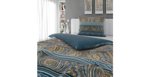 WENDEBETTWÄSCHE NATHANAEL Satin 140/200 cm - Blau, KONVENTIONELL, Textil (140/200cm) - Novel