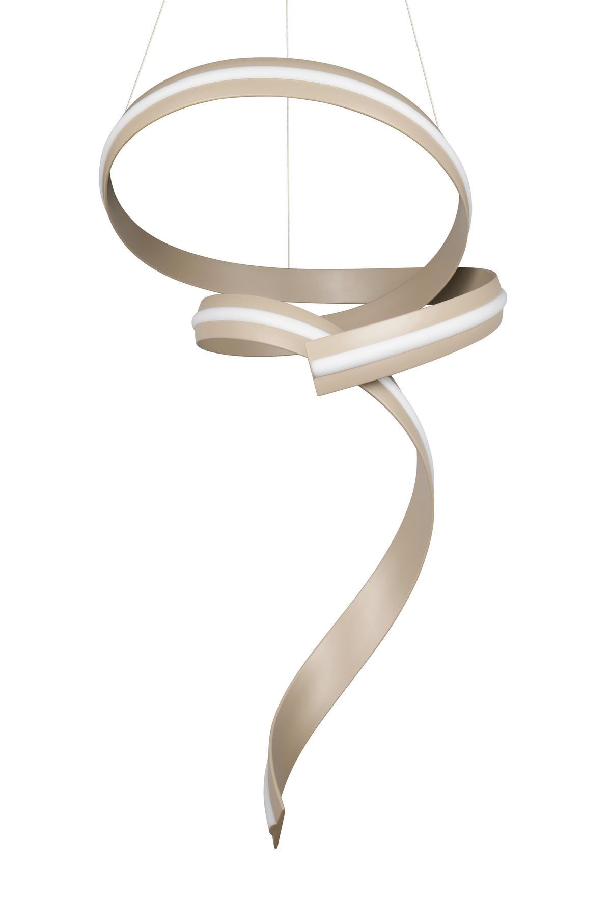 LED-HÄNGELEUCHTE Cisenna 75/300 cm   - Beige/Nickelfarben, Design, Kunststoff/Metall (75/300cm) - Cinque