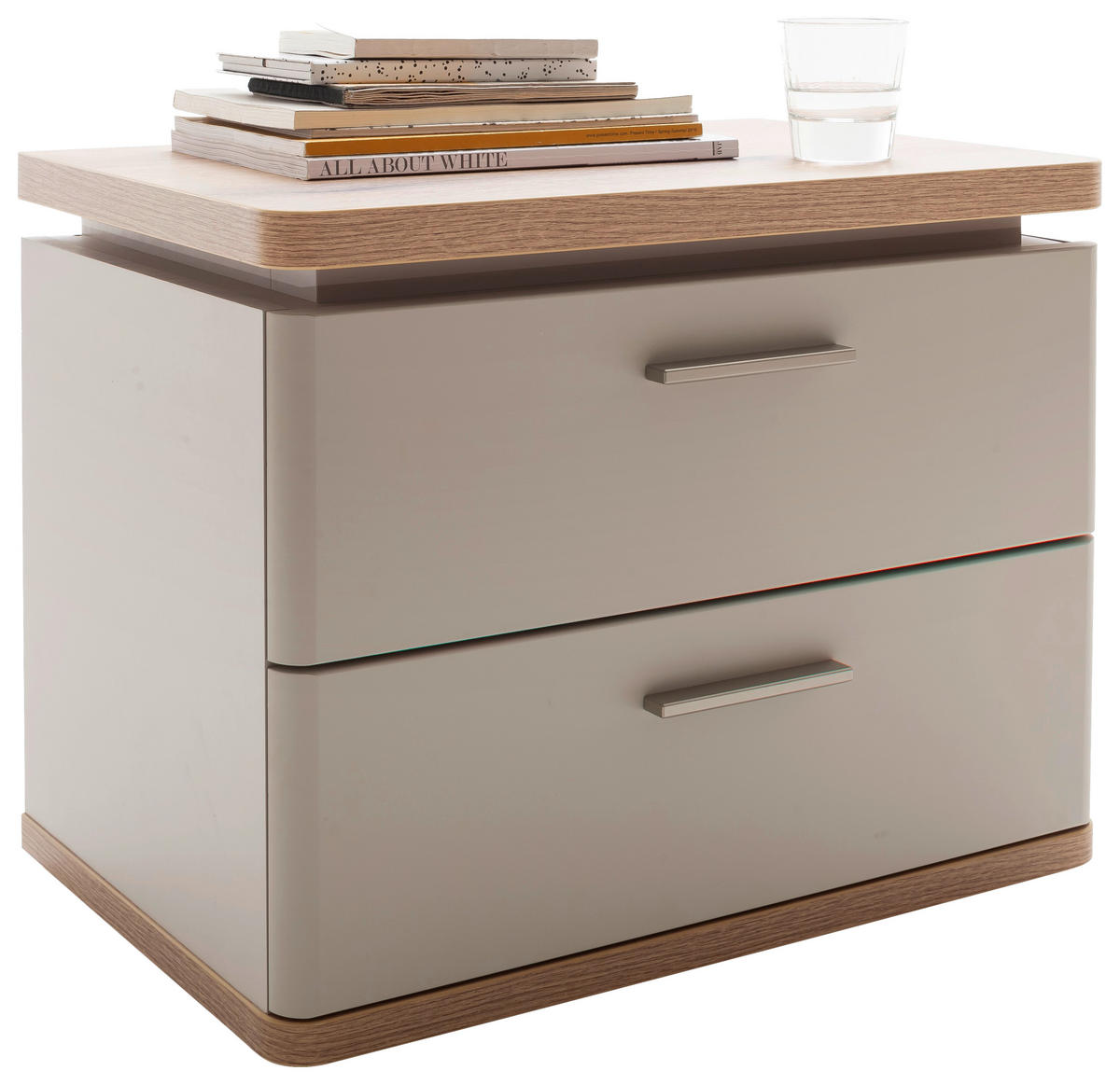 NACHTSCHRANK 60/48/41 cm  - Kaschmir/Eichefarben, Design, Holzwerkstoff/Metall (60/48/41cm) - Venda