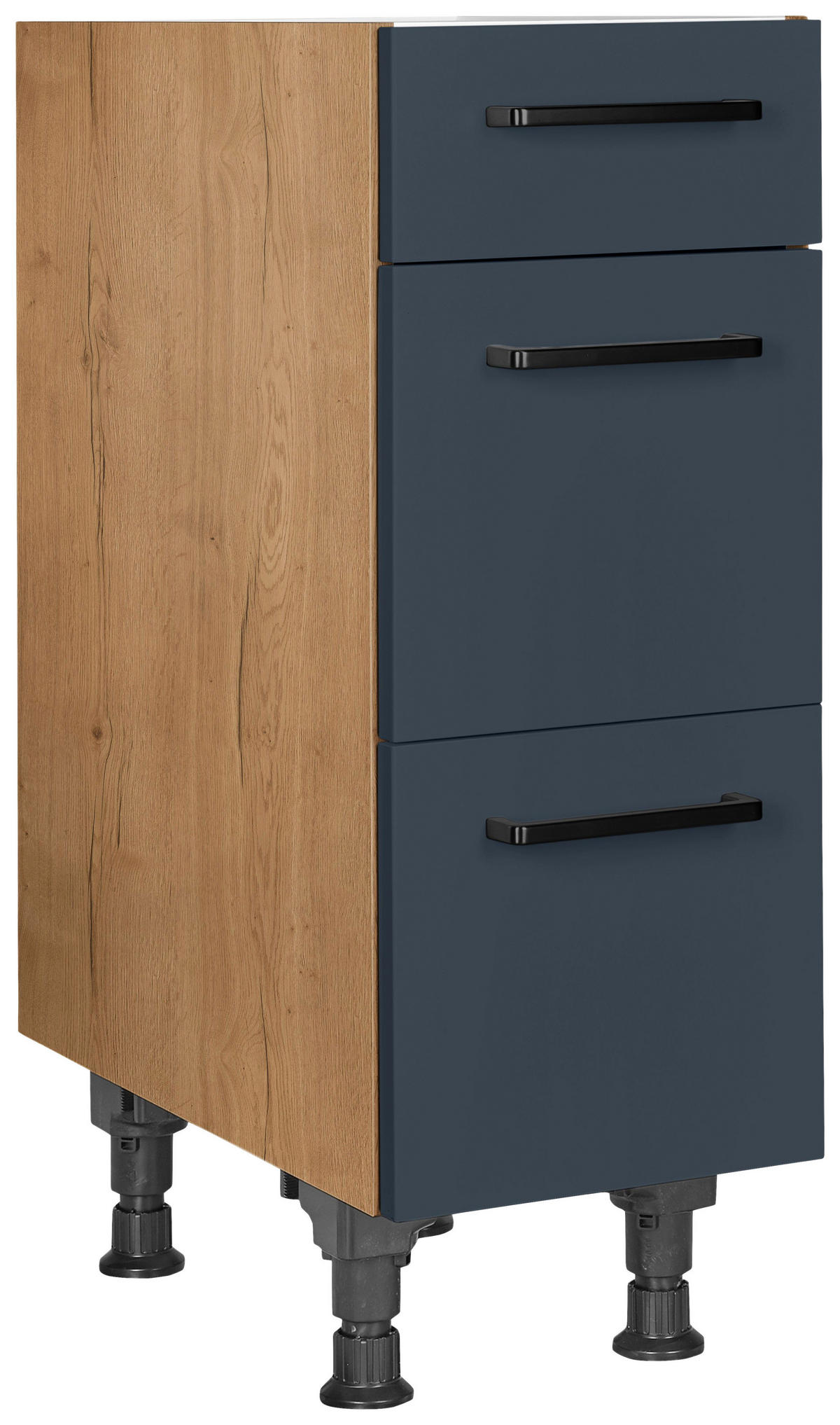 SCHUBKASTENUNTERSCHRANK 30/87/56 cm  in Blau, Eichefarben  - Blau/Eichefarben, MODERN, Holzwerkstoff/Metall (30/87/56cm) - Nobilia