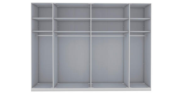 FALTTÜRENSCHRANK 300/216/58 cm 6-türig Weiß - Chromfarben/Weiß, KONVENTIONELL, Glas/Holzwerkstoff (300/216/58cm) - Dieter Knoll