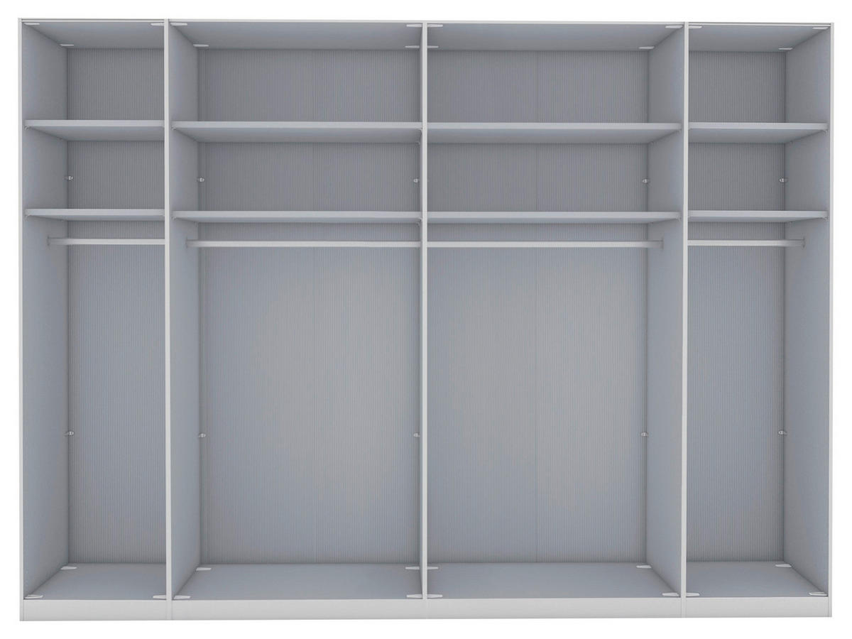 FALTTÜRENSCHRANK in Weiss  - Chromfarben/Weiss, Konventionell, Glas/Holzwerkstoff (300/216/58cm) - Dieter Knoll