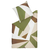 POVLEČENÍ, satén, hnědá, krémová, zelená, bílá, 140/200 cm - bílá/krémová, Trend, textil (140/200cm) - Schöner Wohnen