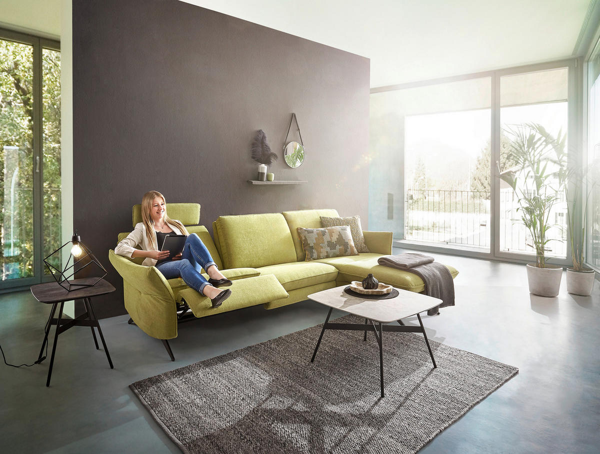 ECKSOFA in Mikrofaser Hellbraun  158/262 cm  - Hellbraun/Anthrazit, Design, Textil/Metall (158/262cm) - Himolla Komfortklass