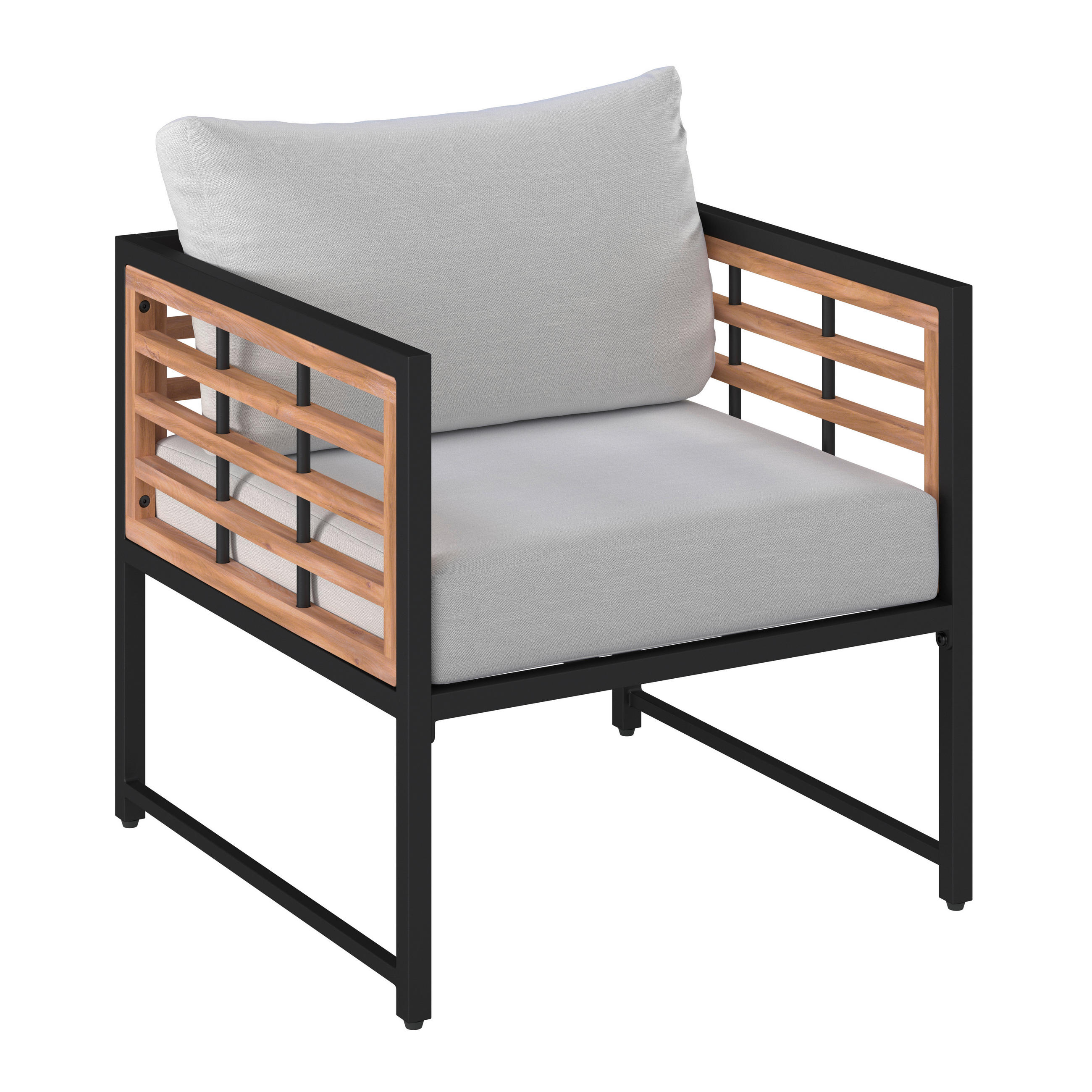 LOUNGESESSEL Akazie vollmassiv Stahl  - MODERN, Holz/Textil (65/67,5/63,5cm) - Ambia Garden