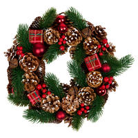 VĚNEC 34 cm - vícebarevná, Lifestyle, plast/přírodní materiály (34cm) - X-Mas