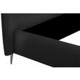 POLSTERBETT 140/200 cm,  in Schwarz, gepolstertes Kopfteil,  - Schwarzchrom/Schwarz, KONVENTIONELL, Leder/Metall (140/200cm) - Esposa