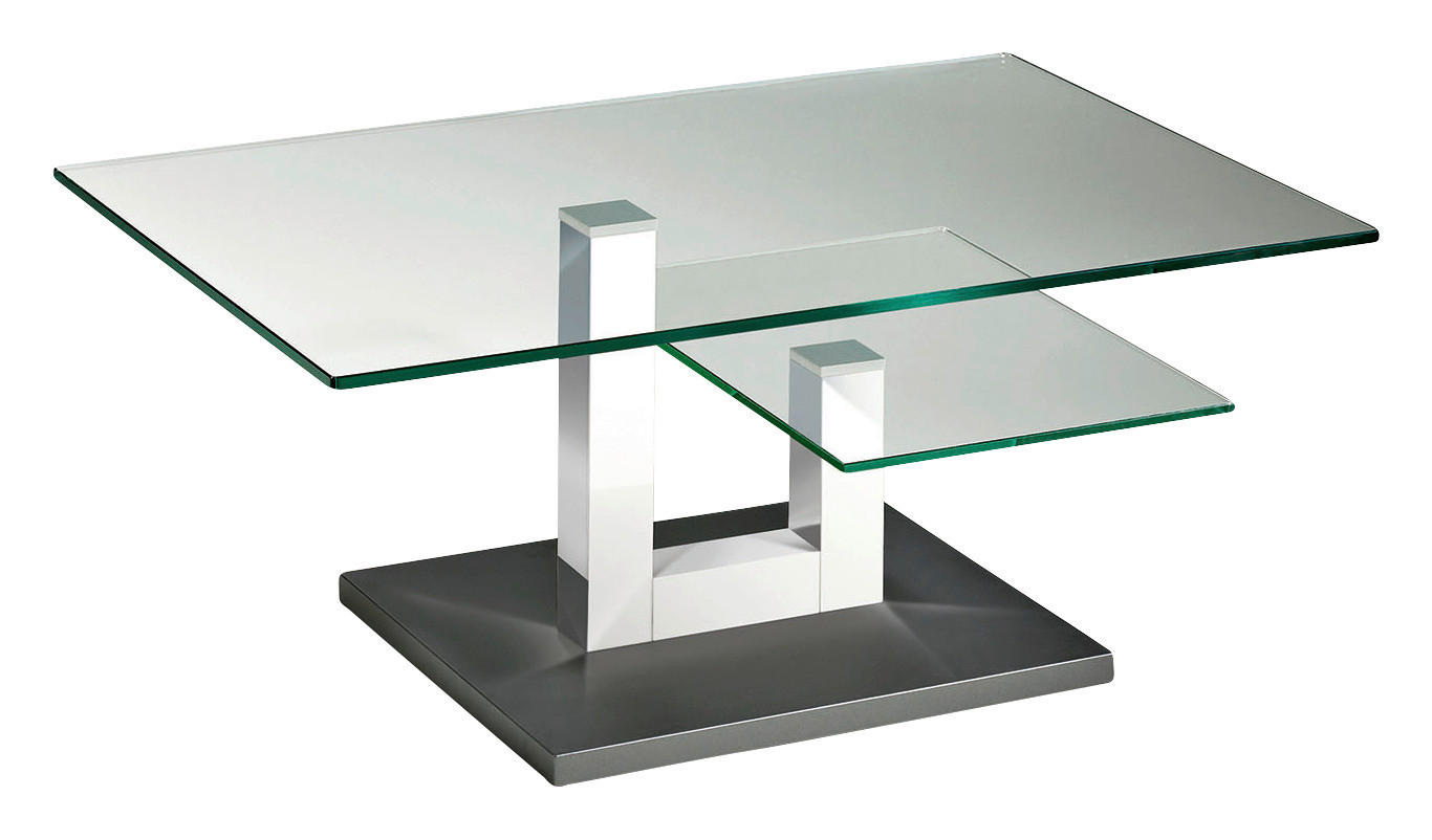 COUCHTISCH Buche furniert ESG, Klarglas 100/60/43 cm rechteckig Anthrazit, Weiß  - Anthrazit/Weiß, Basics, Glas/Holz (100/60/43cm) - Novel