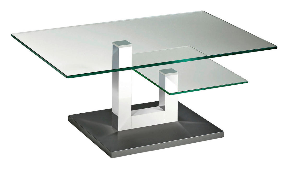 COUCHTISCH Buche furniert ESG, Klarglas 100/60/43 cm rechteckig Anthrazit, Weiß  - Anthrazit/Weiß, Basics, Glas/Holz (100/60/43cm) - Novel