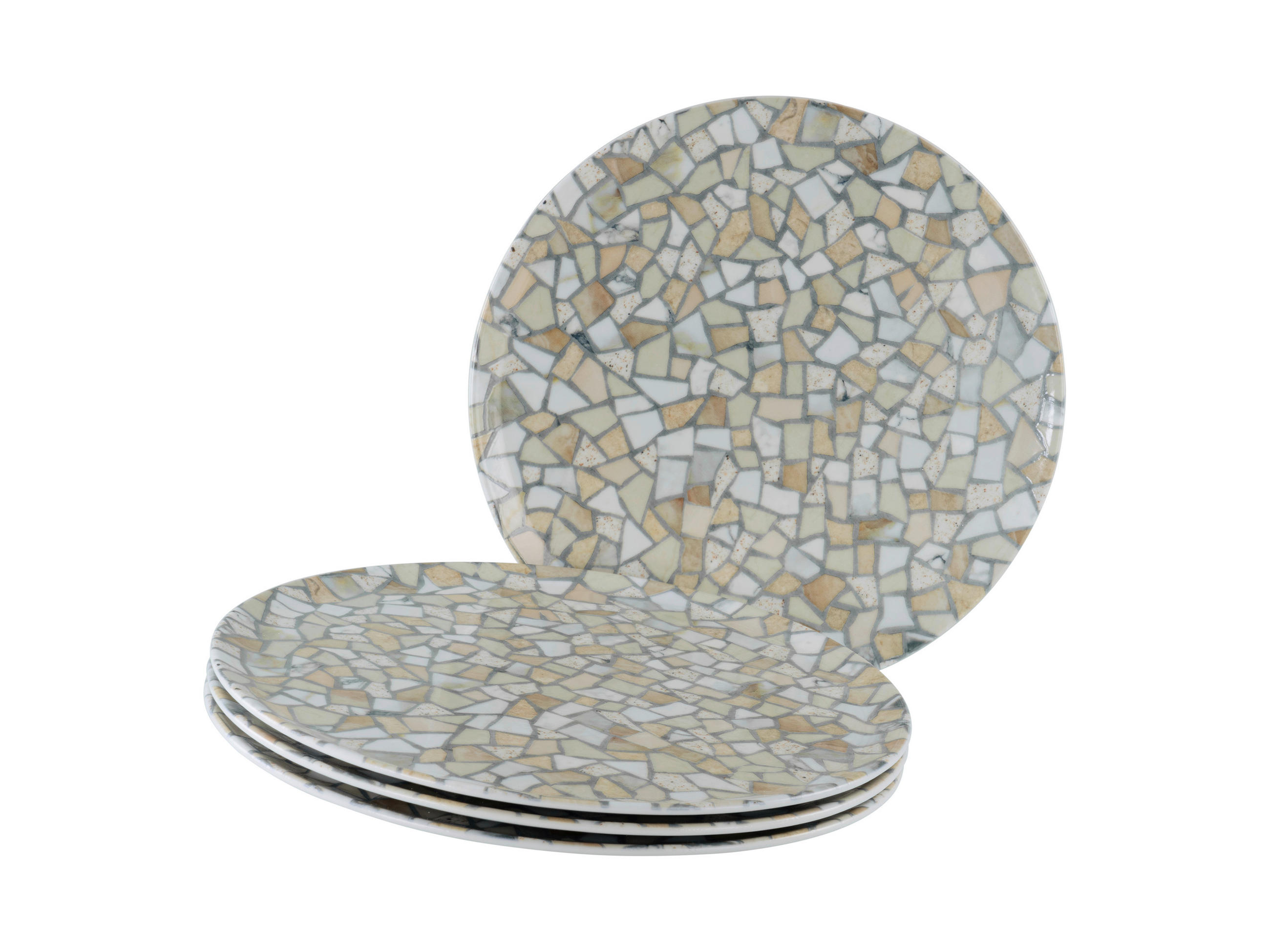 PIZZATELLER Porzellan 4-teilig Stone Collection Siena  - Beige/Weiß, Basics, Keramik - Creatable