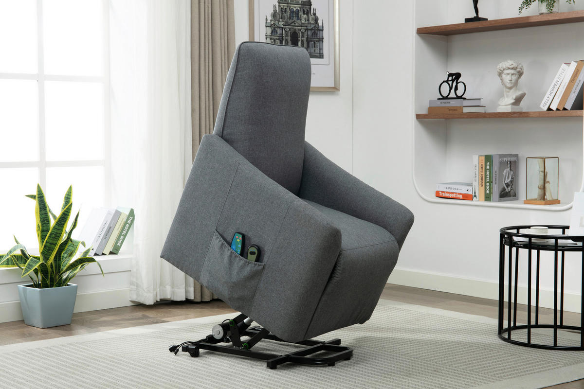 TV-FOTEL - fekete/szürke, Konventionell, textil/fém (73.5/103/87cm) - MID.YOU