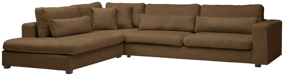 ECKSOFA in Chenille Rostfarben  - Rostfarben/Schwarz, Konventionell, Kunststoff/Textil (250/314cm) - Carryhome