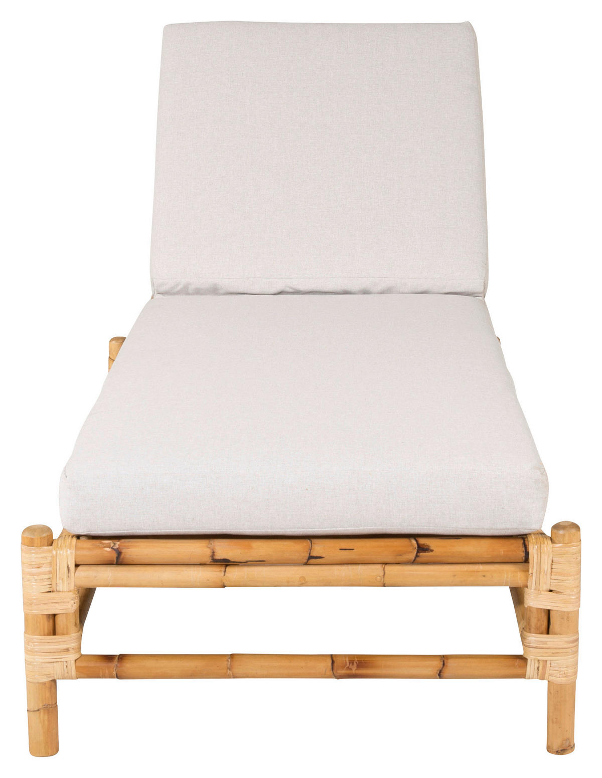 SONNENLIEGE 80/35/210 cm Bambus, Rattan  - Hellbraun/Creme, KONVENTIONELL, Holz/Textil (80/35/210cm) - Gardenson