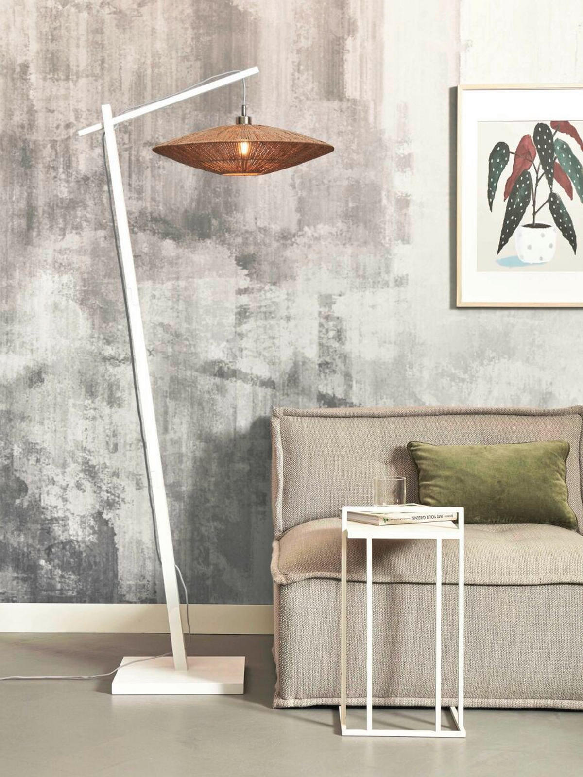 GOLVLAMPA GOOD&MOJO  78/176/55 cm    - vit/naturfärgad, Trend (78/176/55cm) - Good & Mojo