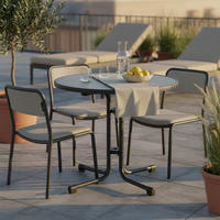 GARTENKLAPPTISCH 80/71/80 cm Metall, Holzwerkstoff rund  - Anthrazit, KONVENTIONELL, Holzwerkstoff/Metall (80/71/80cm) - Siena Garden