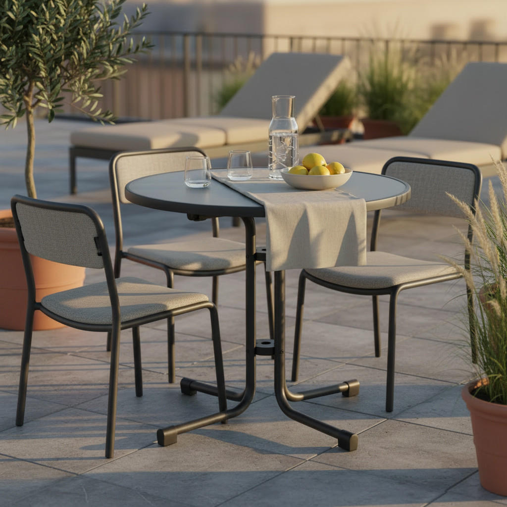 Siena Garden Gartenklapptisch Anthrazit 71x80x80 cm