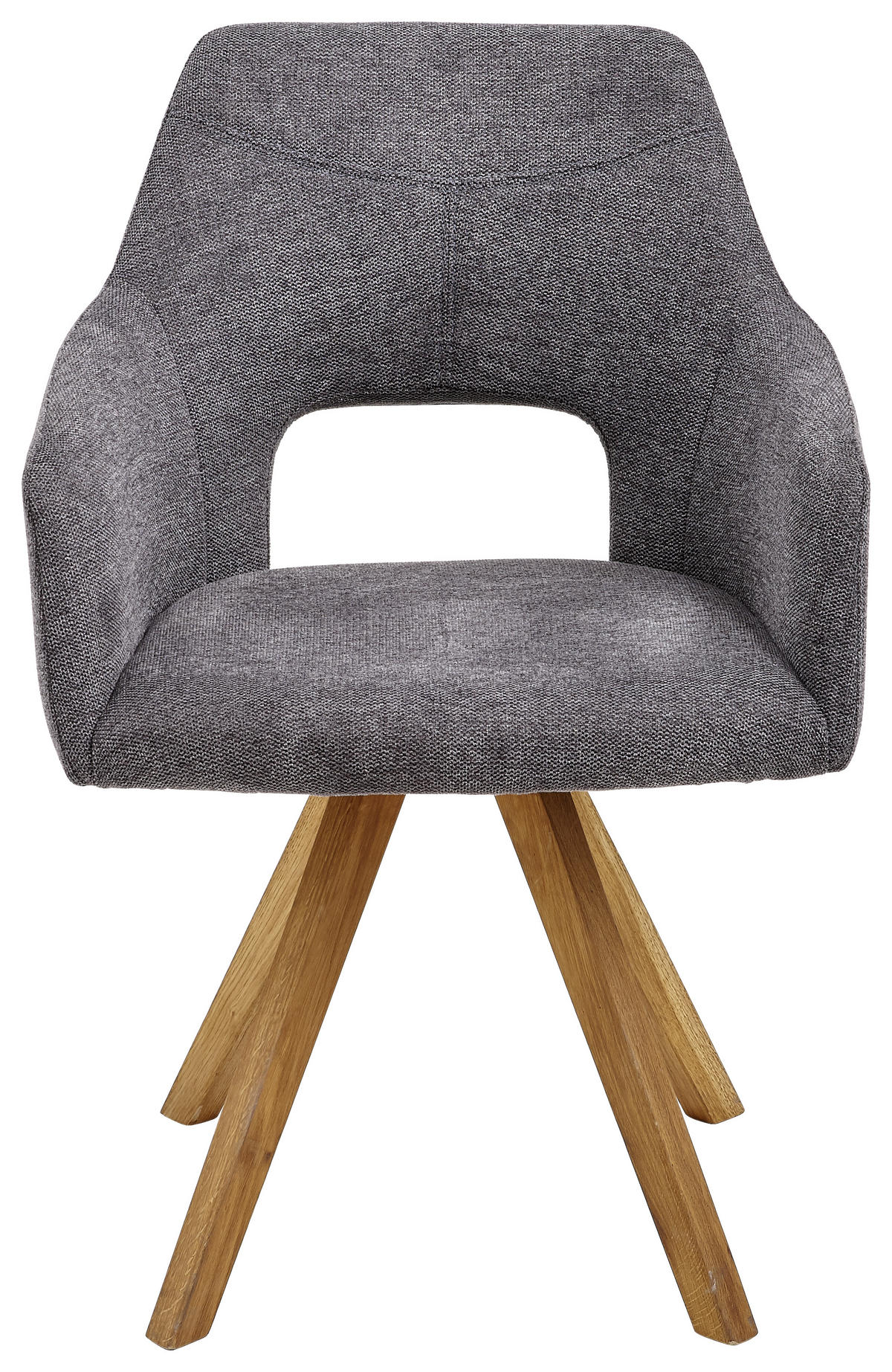 ARMLEHNSTUHL  in Webstoff  - Eichefarben/Anthrazit, Design, Holz/Textil (57/84/57cm) - Voleo