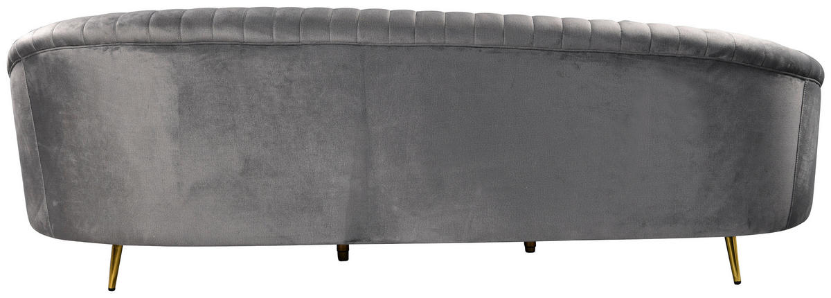 3-SITZER-SOFA ELARA Samt Grau  - Goldfarben/Grau, Design, Textil/Metall (246/81/111cm) - MID.YOU