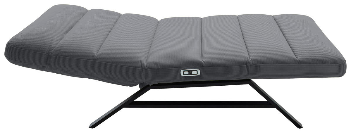 RELAXLIEGE in Feincord Anthrazit  - Anthrazit/Schwarz, Design, Textil/Metall (120/54-113/158-198cm) - Pure Home Lifestyle