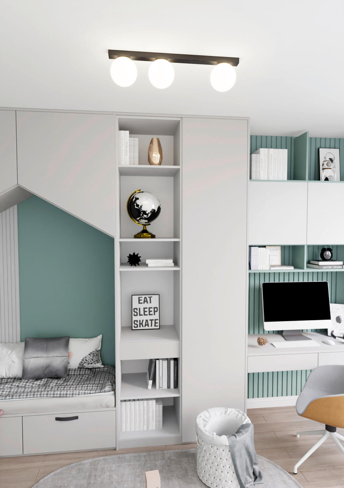 DECKENLEUCHTE 70/14/17 cm  - Schwarz, KONVENTIONELL, Glas/Metall (70/14/17cm)