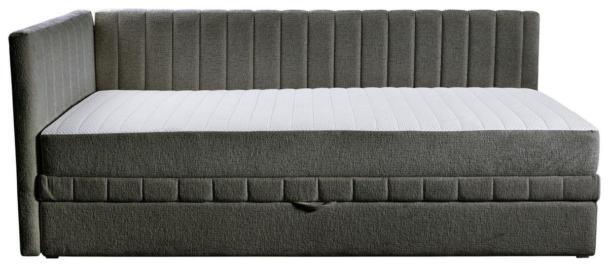 SCHLAFSOFA ROMA  mit Bettkasten erhältlich, Bettfunktion erhältlich Struktur Grau  - Schwarz/Grau, Design, Holz/Textil (212/83/99cm) - MID.YOU