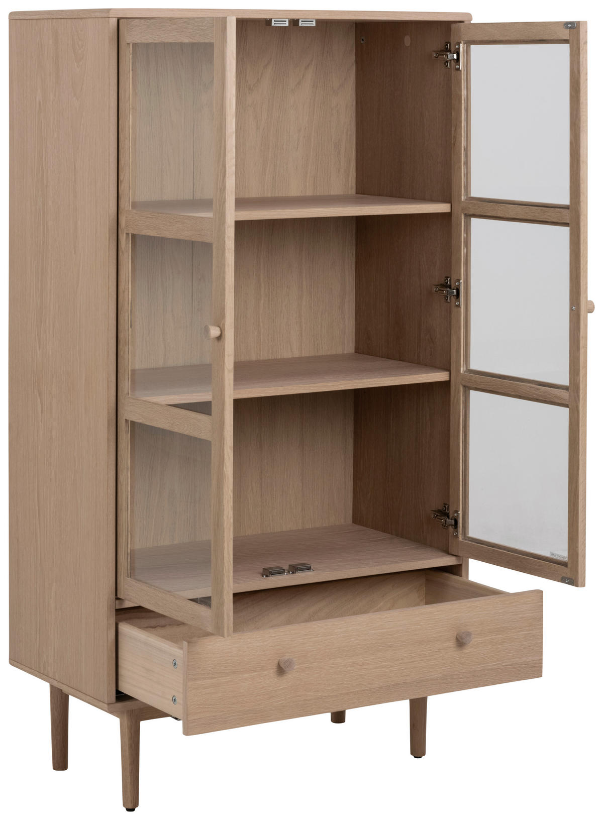 VITRINE in furniert Eiche Eichefarben  - Eichefarben, Modern, Glas/Holz (80/144,5/40cm) - MID.YOU