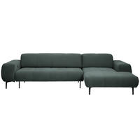 ECKSOFA in Chenille Waldgrün  - Waldgrün/Schwarz, Design, Textil/Metall (311/167cm) - Xora