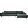 ECKSOFA in Chenille Waldgrün  311/167 cm  - Waldgrün/Schwarz, Design, Textil/Metall (311/167cm) - Xora