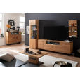 VITRINE  in furniert, massiv Wildeiche Wildeiche - Wildeiche/Anthrazit, Natur, Glas/Holz (60/209/37cm) - Linea Natura