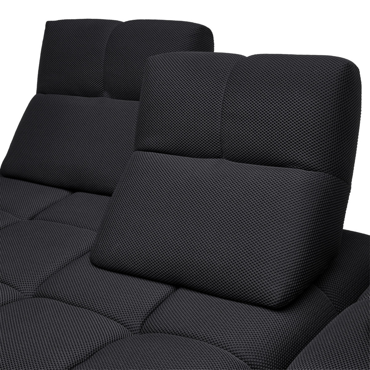 ECKSOFA in Struktur Schwarz  - Schwarz, Design, Kunststoff/Textil (313/233cm) - Emilio Belluti