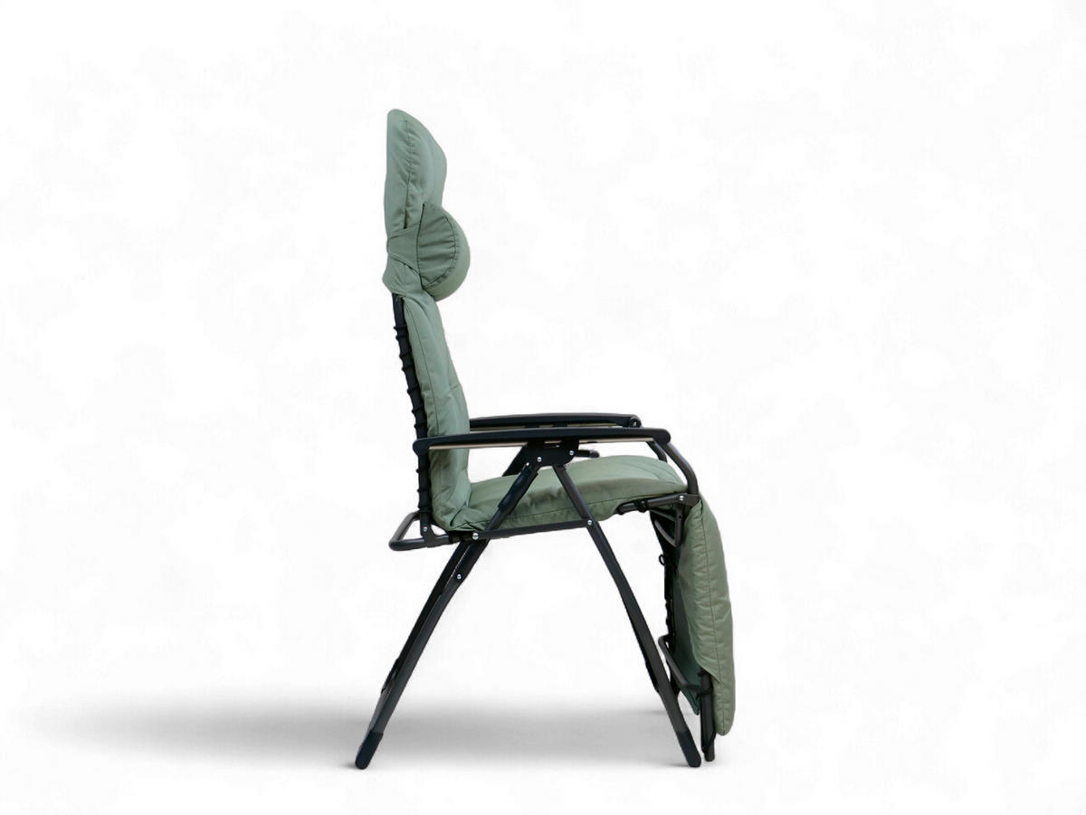 GARTEN-RELAXSESSEL 70/130/80 cm  - Anthrazit/Grün, Basics, Kunststoff/Textil (70/130/80cm)