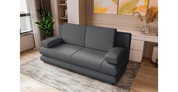 SCHLAFSOFA  in Mikrofaser Dunkelgrau  - Dunkelgrau/Schwarz, KONVENTIONELL, Kunststoff/Textil (212/93/90cm) - Carryhome