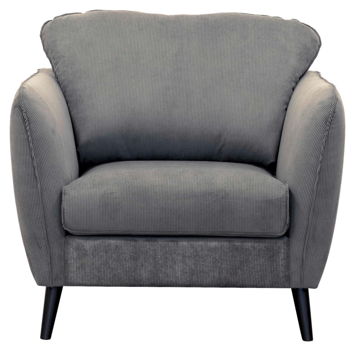 FÅTÖLJ i textil, metall, trä grå  - svart/grå, Klassisk, metall/trä (94/90/92cm) - Carryhome