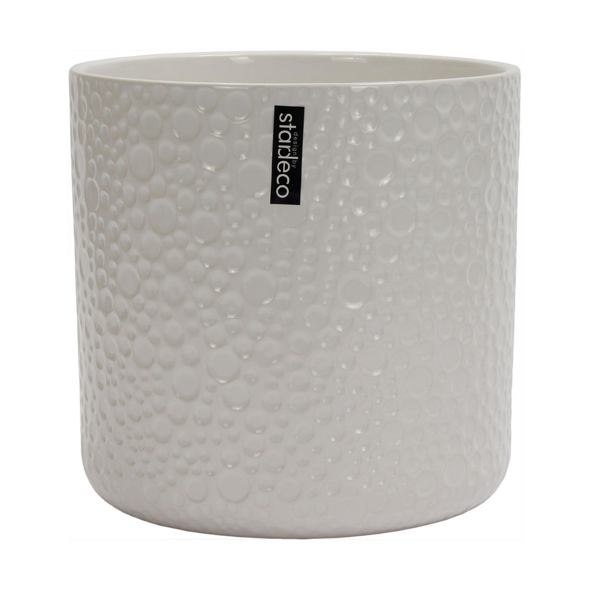 KVETINÁČ keramika, 19/19/19 cm - biela, Design, keramika (19/19/19cm)