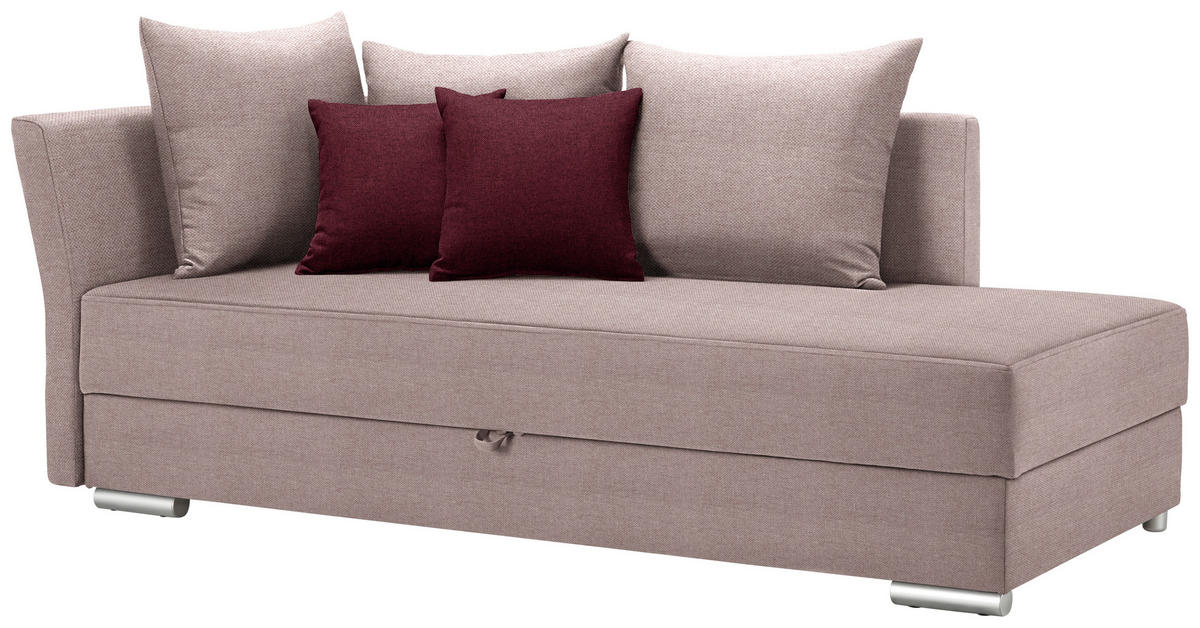 LEŽADLO, textil, 220/93/100 cm - ružová/bordová, Design, textil/plast (220/93/100cm) - Livetastic