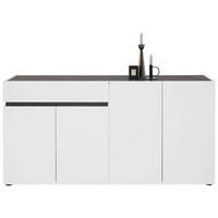 SIDEBOARD 160,2/80,1/42,6 cm  in Anthrazit, Weiß  - Anthrazit/Schwarz, Design, Holzwerkstoff/Kunststoff (160,2/80,1/42,6cm) - Voleo