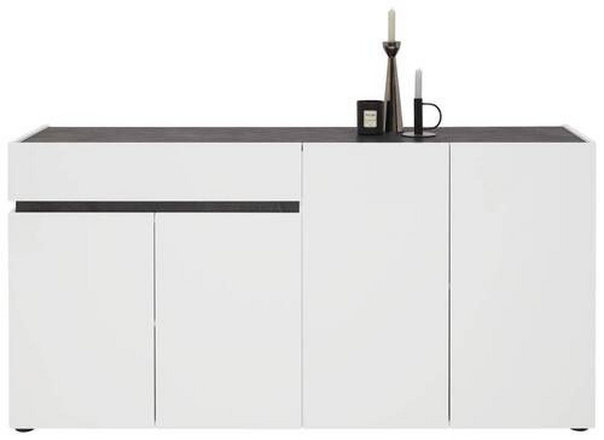 SIDEBOARD 160,2/80,1/42,6 cm  in Anthrazit, Weiß  - Anthrazit/Schwarz, Design, Holzwerkstoff/Kunststoff (160,2/80,1/42,6cm) - Voleo