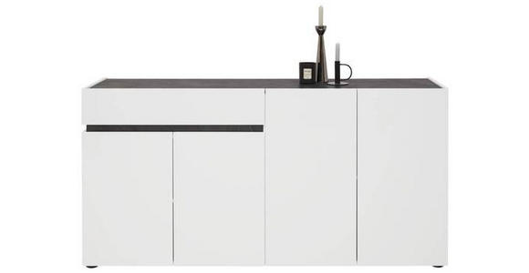 SIDEBOARD Anthrazit, Weiß Einlegeböden  - Anthrazit/Schwarz, Design, Holzwerkstoff/Kunststoff (160,2/80,1/42,6cm) - Voleo
