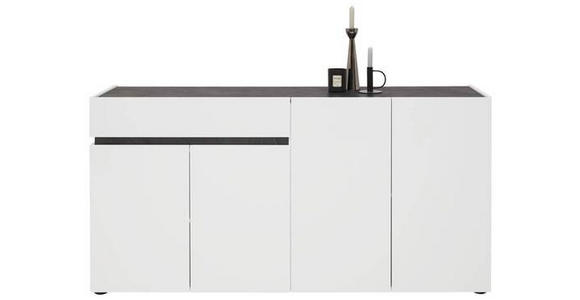 SIDEBOARD 160,2/80,1/42,6 cm  - Anthrazit/Schwarz, Design, Holzwerkstoff/Kunststoff (160,2/80,1/42,6cm) - Voleo