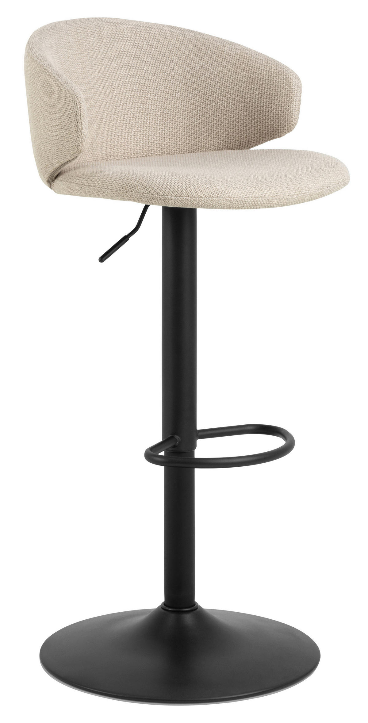 BARHOCKER Struktur Schwarz, Beige Stahl  - Beige/Schwarz, Trend, Textil/Metall (46/107/38cm) - MID.YOU