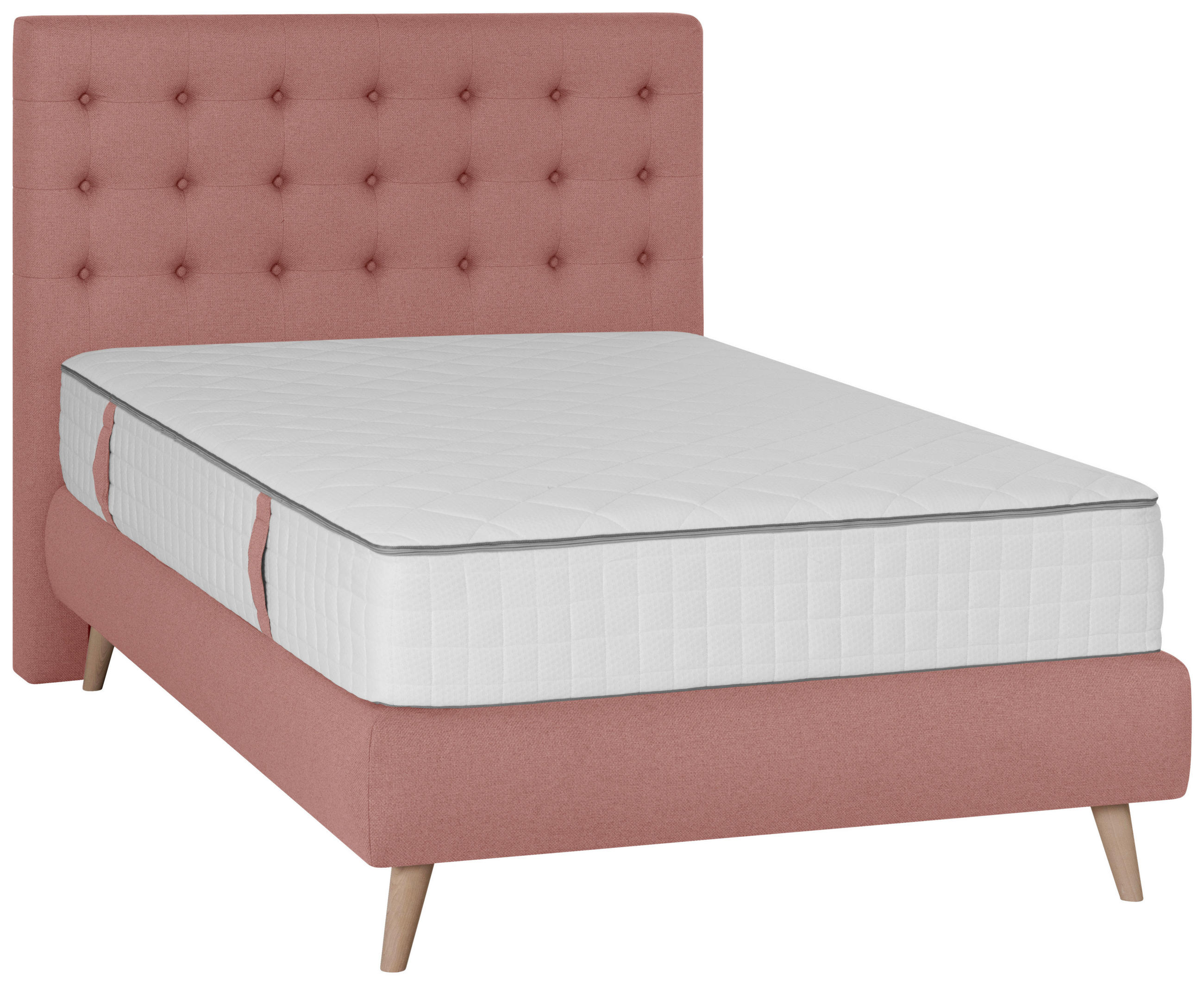 BOXSPRINGBETT 120/200 cm  in Rosa  - Rosa, Design, Holz/Textil (120/200cm) - Carryhome