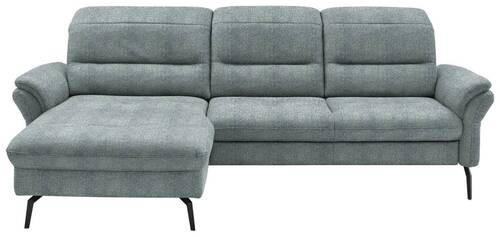 ECKSOFA in Flachgewebe Blaugrau  - Blaugrau/Schwarz, Konventionell, Textil/Metall (181/260cm) - Beldomo Speed