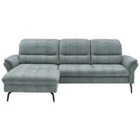 ECKSOFA in Flachgewebe Blaugrau  - Blaugrau/Schwarz, Konventionell, Textil/Metall (181/260cm) - Beldomo Speed