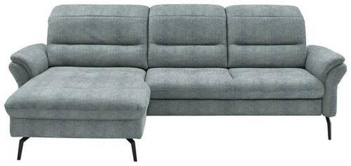 ECKSOFA in Flachgewebe Blaugrau  - Blaugrau/Schwarz, Konventionell, Textil/Metall (181/260cm) - Beldomo Speed
