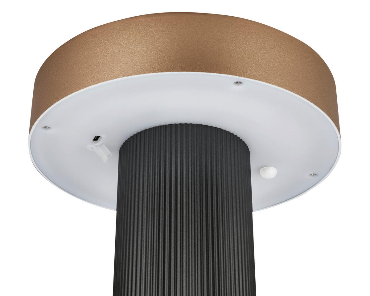 AKKU-TISCHLEUCHTE 16/20 cm  - Beige/Anthrazit, Design, Kunststoff (16/20cm)