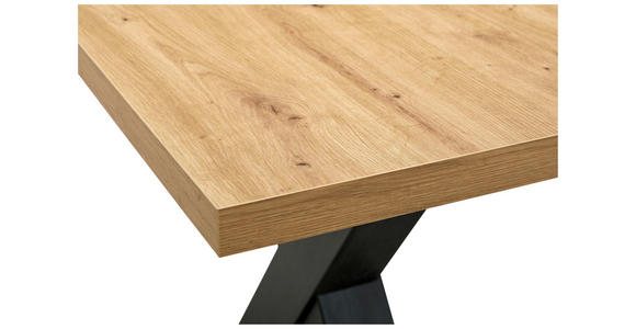 ESSTISCH Schwarz, Eiche Artisan rechteckig ausziehbar, in verschiedenen Holzdekoren erhältlich - Schwarz/Eiche Artisan, KONVENTIONELL, Holzwerkstoff (160-210/90/75cm) - Hom`in