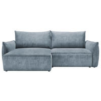 ECKSOFA  in Struktur Blau  - Blau/Schwarz, KONVENTIONELL, Kunststoff/Textil (148/266cm) - Milino