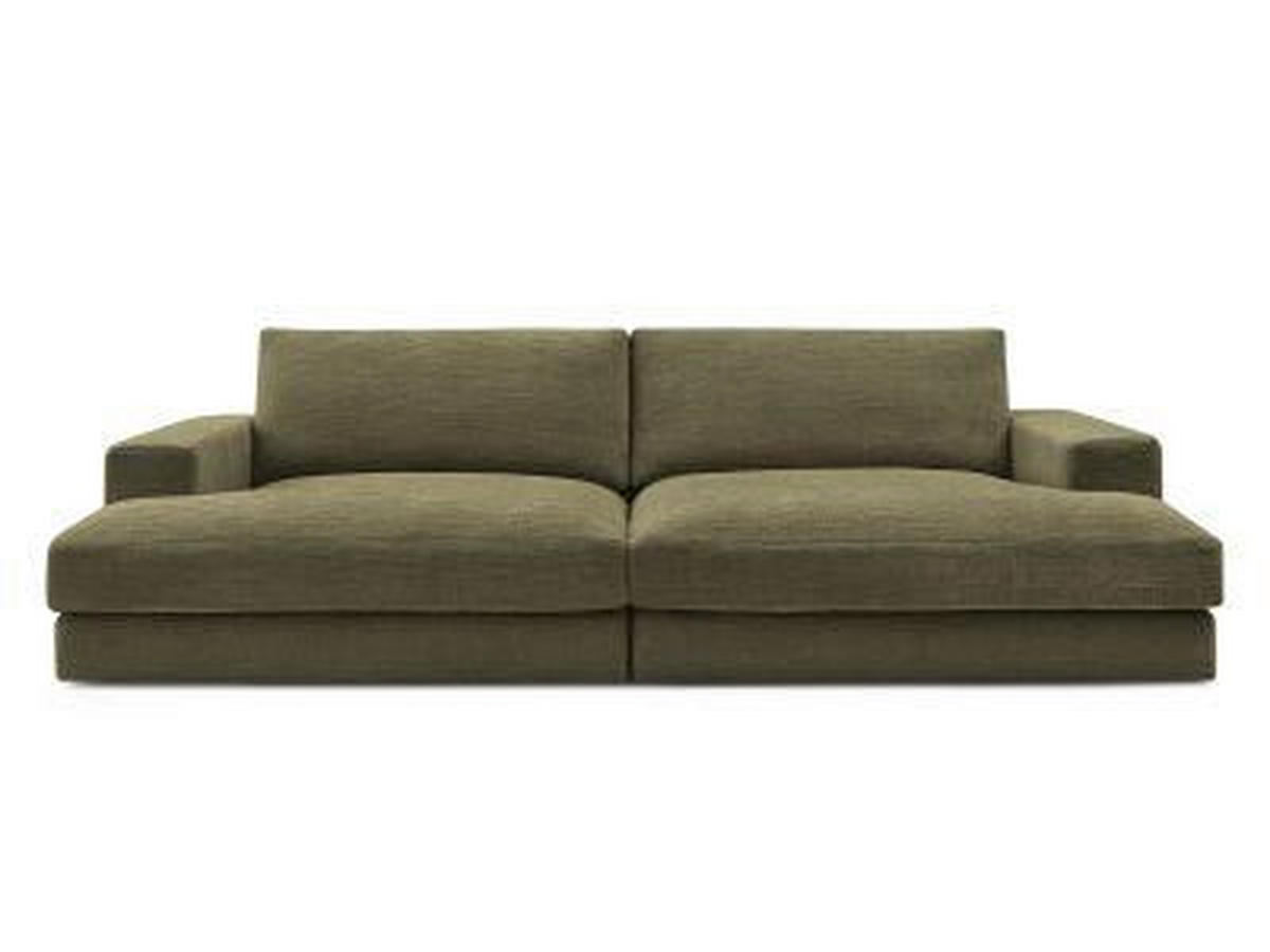 BIGSOFA LEONARD Struktur Grün  - Schwarz/Grün, MODERN, Kunststoff/Textil (274/77/159cm)