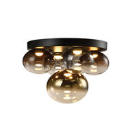 LED-DECKENLEUCHTE Pesaro 51/51/34 cm  - Schwarz, Design, Glas/Metall (51/51/34cm)